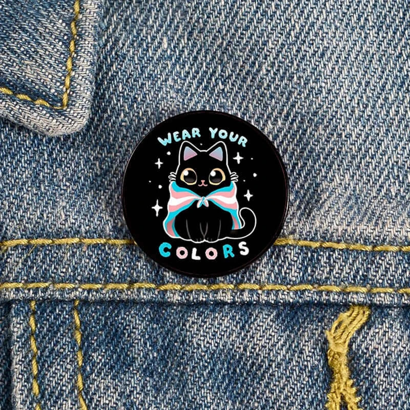 Add charm to your outfit with this Cat Pin custom brooch. Ideal for bags, shirts, and as a teacher gift!