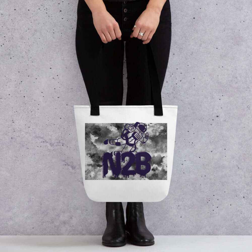Nowhere2be N2B Spaceman Tote Bag - Stylish & Durable Travel Companion$17.50Nowhere2be Online Storebag,bags,Black Friday Sale,buy,buy online,casual,comfortable,comfy,delivered,delivery,fashion,for you,gift,Made for you,nowhere2be,Nowhere2be Online Store,No