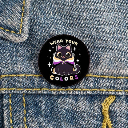 Add charm to your outfit with this Cat Pin custom brooch. Ideal for bags, shirts, and as a teacher gift!