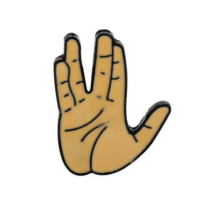 ST-Star X Trek enamel pin featuring a classic hand gesture design for accessories and gifts.