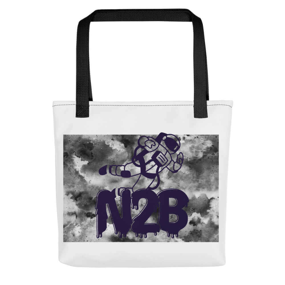 Nowhere2be N2B Spaceman Tote Bag - Stylish & Durable Travel Companion$17.50Nowhere2be Online Storebag,bags,Black Friday Sale,buy,buy online,casual,comfortable,comfy,delivered,delivery,fashion,for you,gift,Made for you,nowhere2be,Nowhere2be Online Store,No