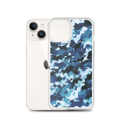 Funda transparente MagSafe® de camuflaje azul para iPhone®