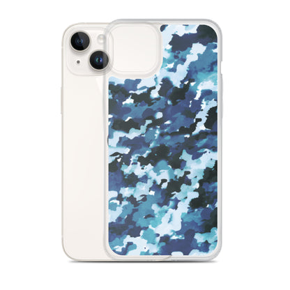 Funda transparente MagSafe® de camuflaje azul para iPhone®