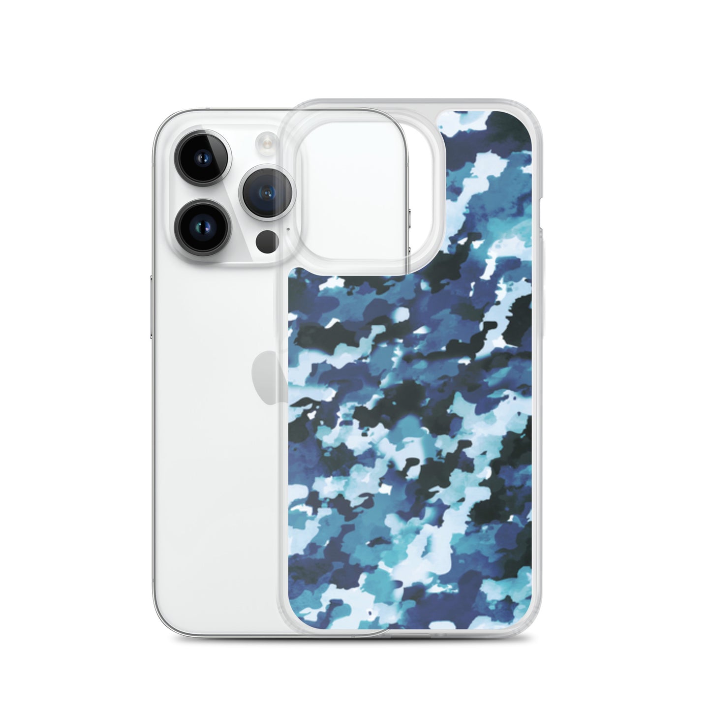 Funda transparente MagSafe® de camuflaje azul para iPhone®