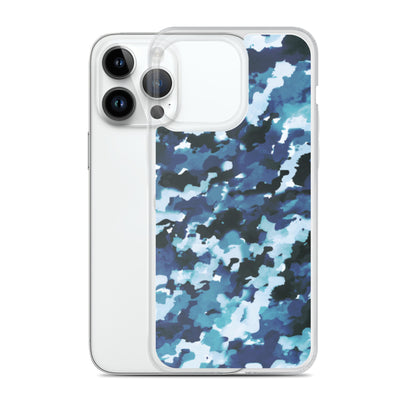 Funda transparente MagSafe® de camuflaje azul para iPhone®