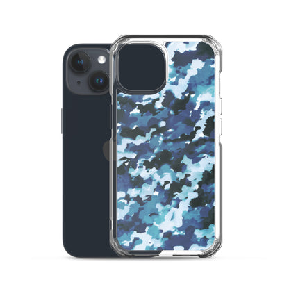 Funda transparente MagSafe® de camuflaje azul para iPhone®