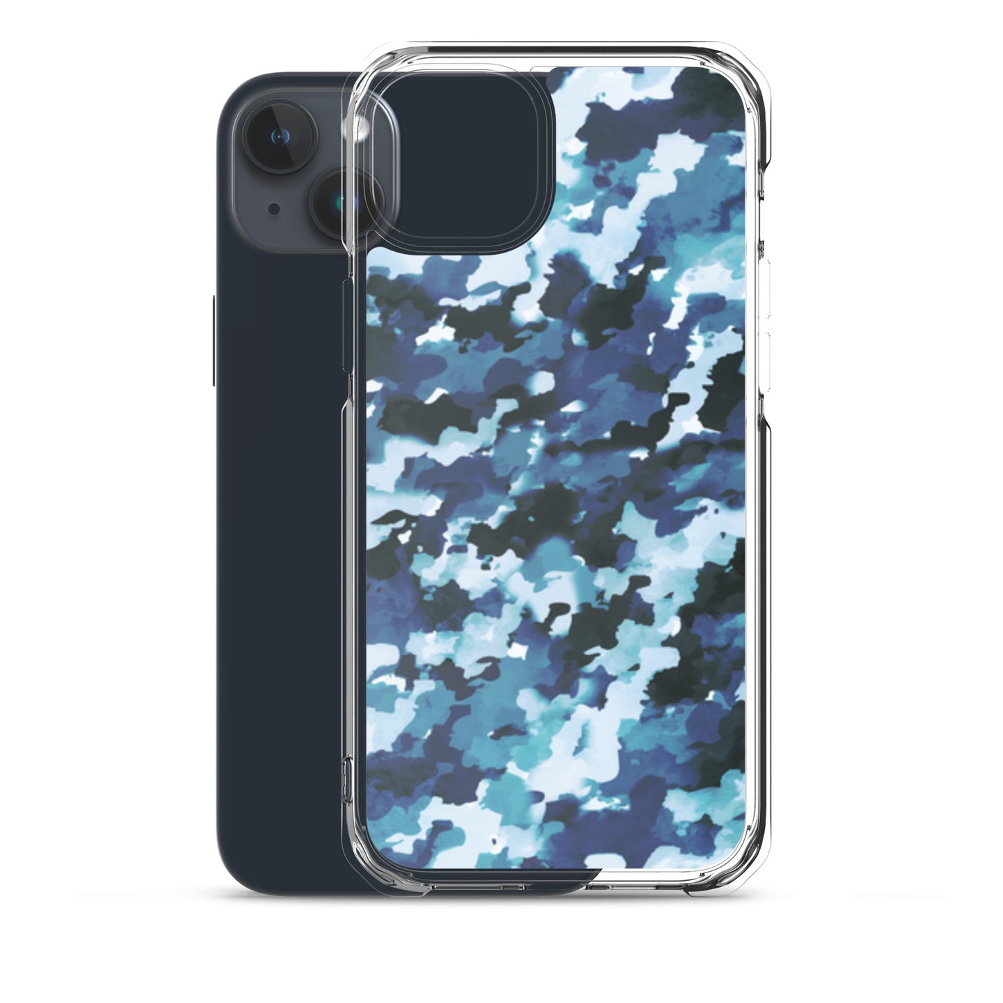 Funda transparente MagSafe® de camuflaje azul para iPhone®