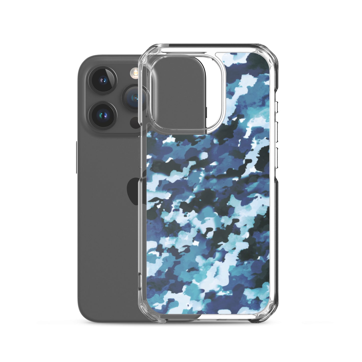 Funda transparente MagSafe® de camuflaje azul para iPhone®
