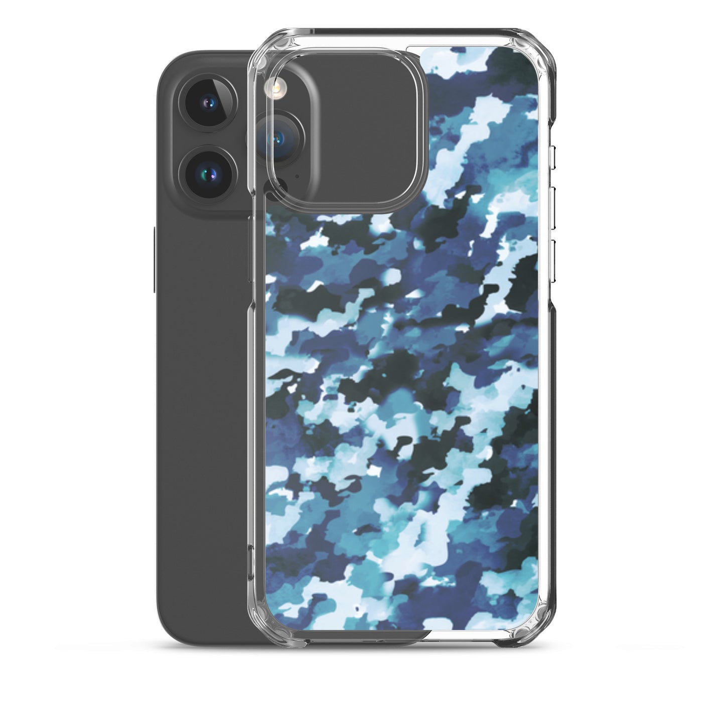 Funda transparente MagSafe® de camuflaje azul para iPhone®