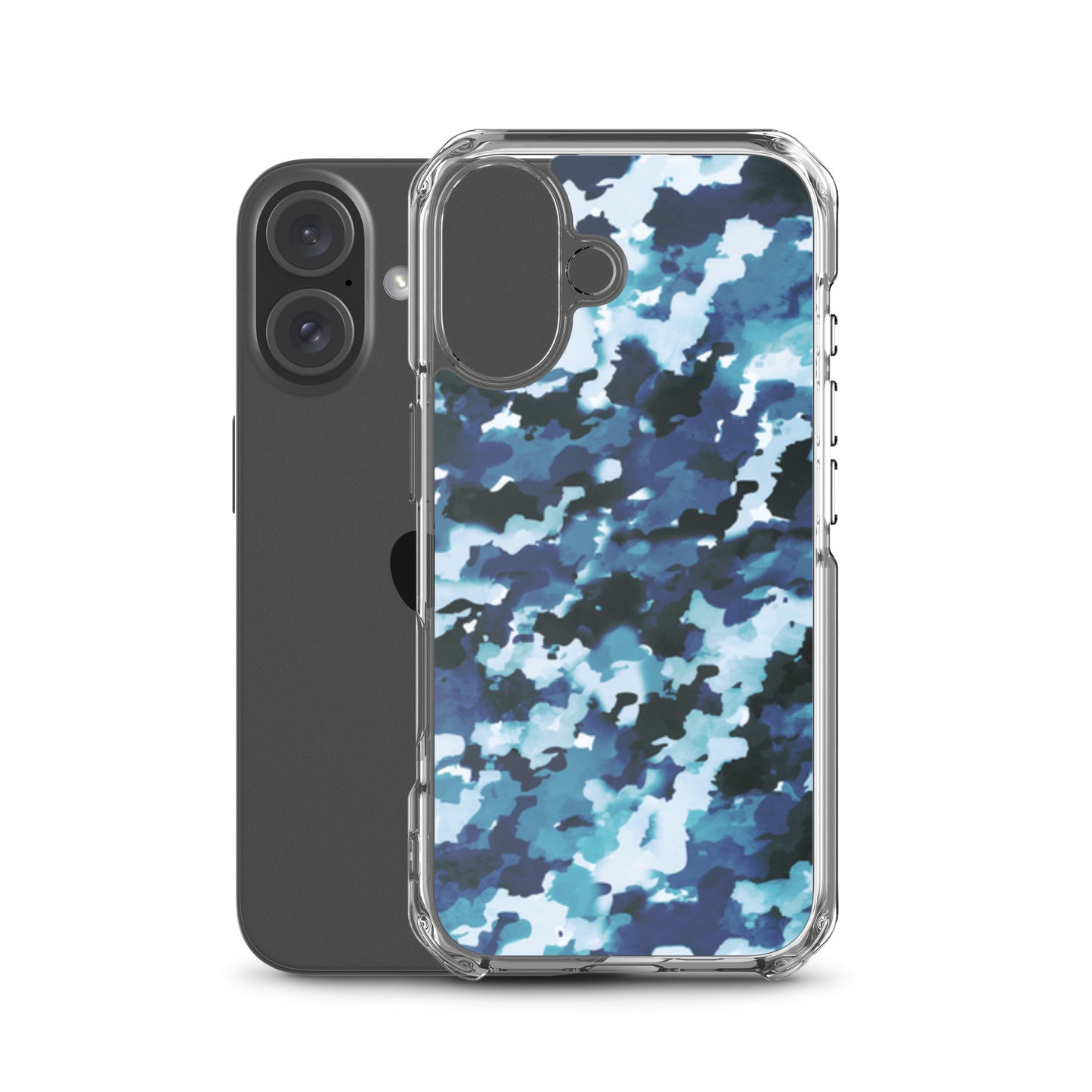 Funda transparente MagSafe® de camuflaje azul para iPhone®