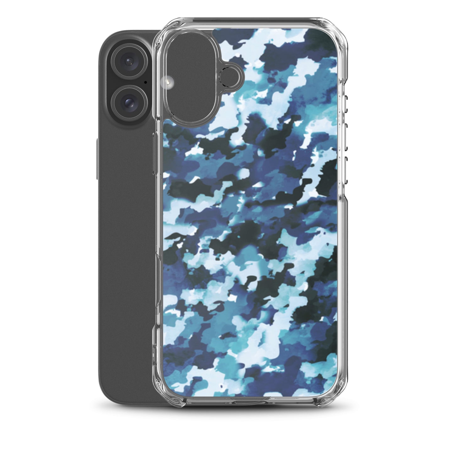 Funda transparente MagSafe® de camuflaje azul para iPhone®