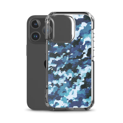 Funda transparente MagSafe® de camuflaje azul para iPhone®