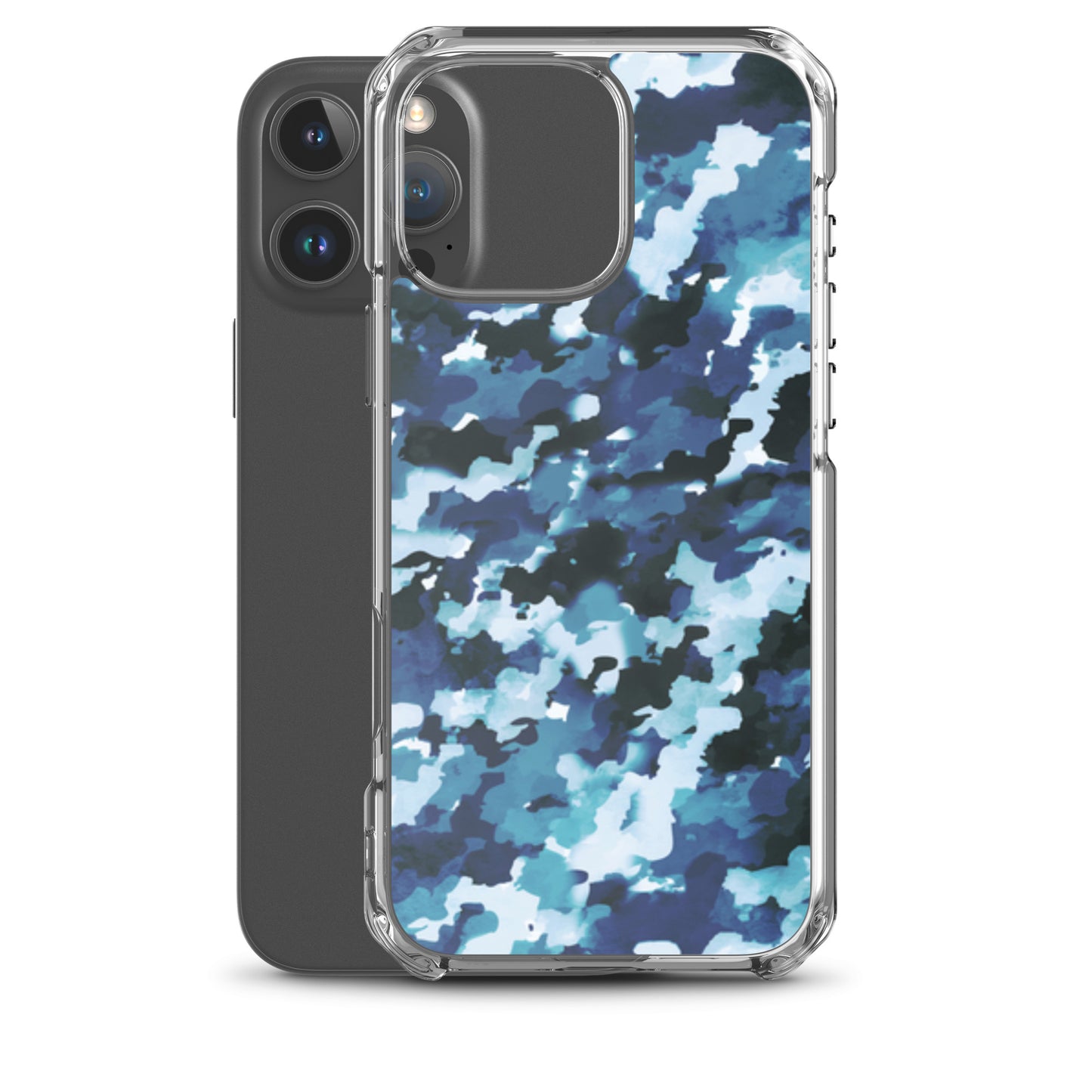 Funda transparente MagSafe® de camuflaje azul para iPhone®