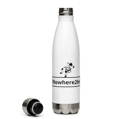 Nowhere2be Stainless Steel Water Bottle with an astronaut design, ideal for keeping drinks hot or cold.