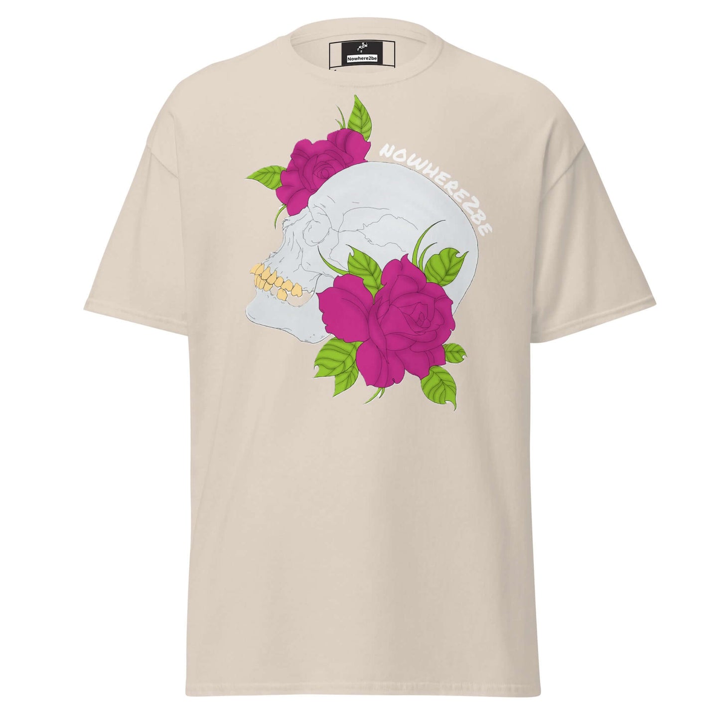 Nowhere2be Skull and Flower Unisex classic tee, Shirt, $21.49, Nowhere2be Online Store