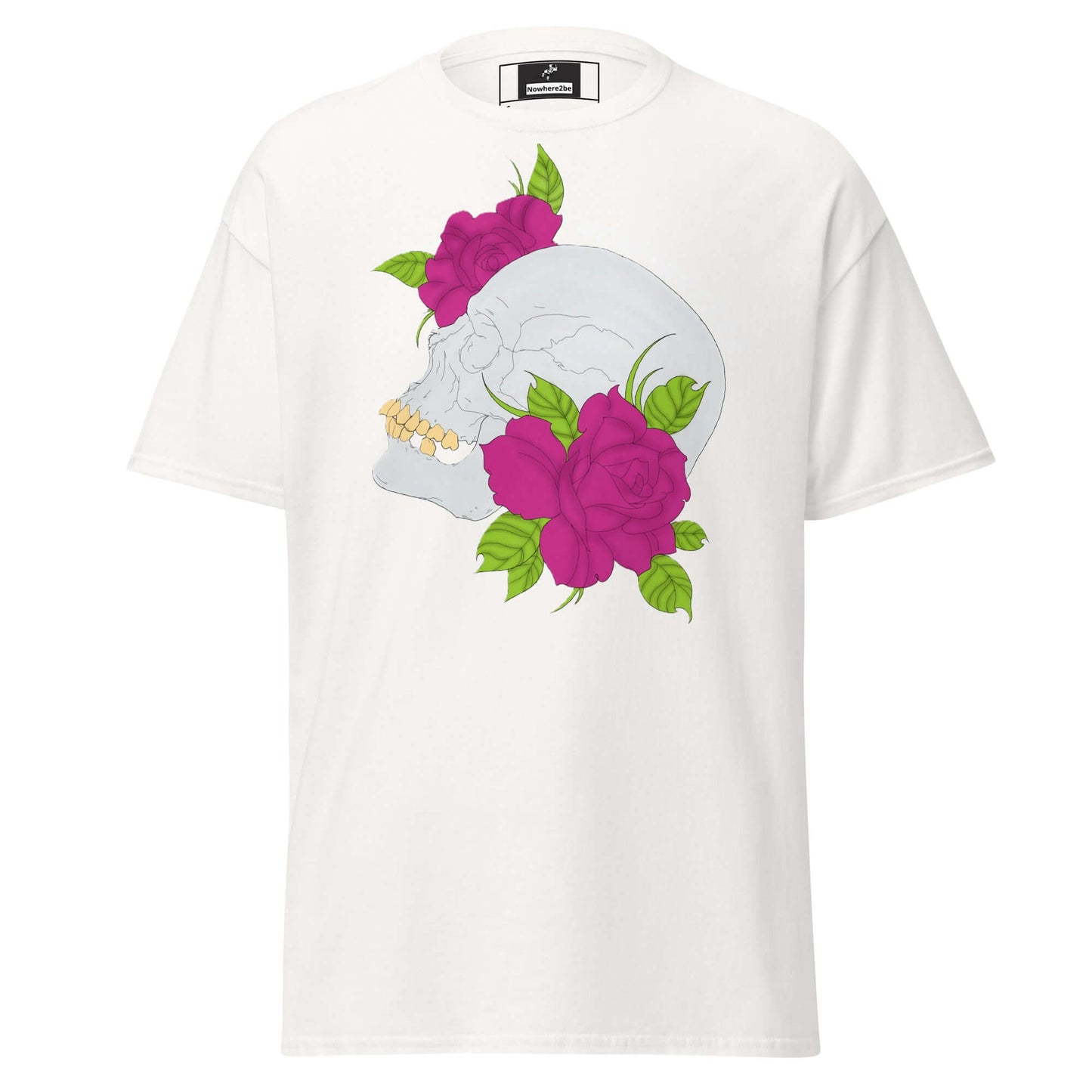 Nowhere2be Skull and Flower Unisex classic tee, Shirt, $21.49, Nowhere2be Online Store