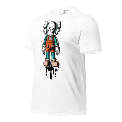 Nowhere2be Drippy Clown Unisex t-shirt featuring a colorful clown graphic on a white background.