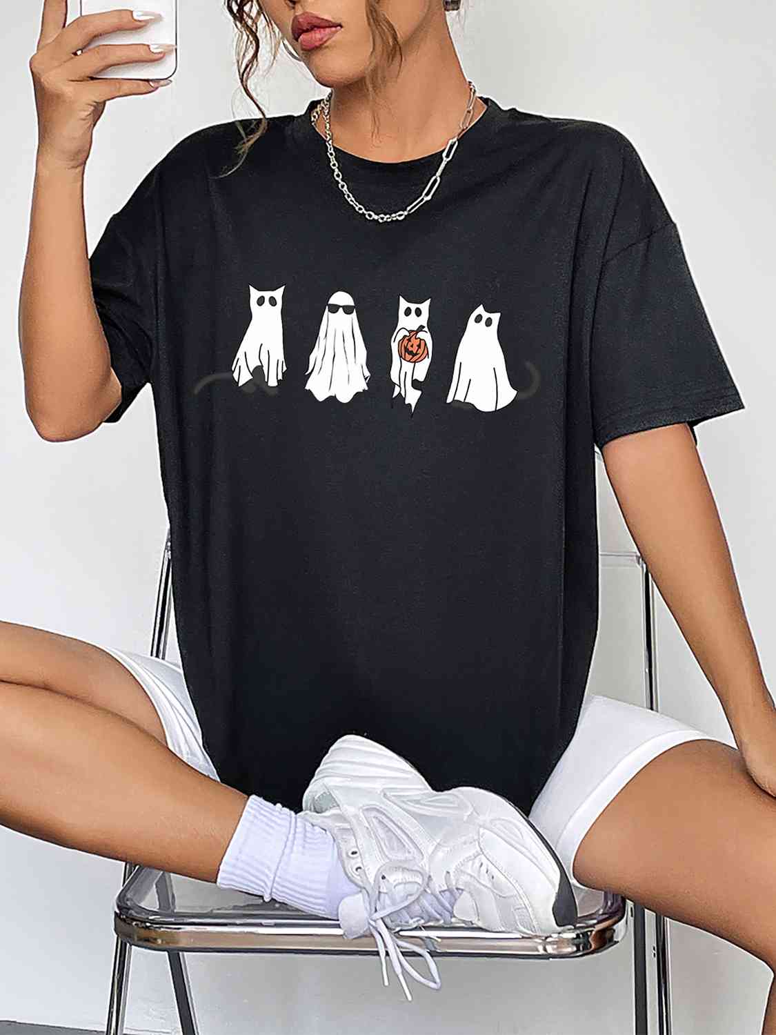 Round Neck Short Sleeve Ghost Graphic T-Shirt$13.00Nowhere2be Online StoreBlack Friday Sale,buy,buy online,casual,Clothes,clothing,comfortable,comfy,delivered,delivery,E@M@E,fashion,for you,Ghost Graphic T-Shirt,gift,Graphic Cotton Tee,Graphic T-Shirt,Mad